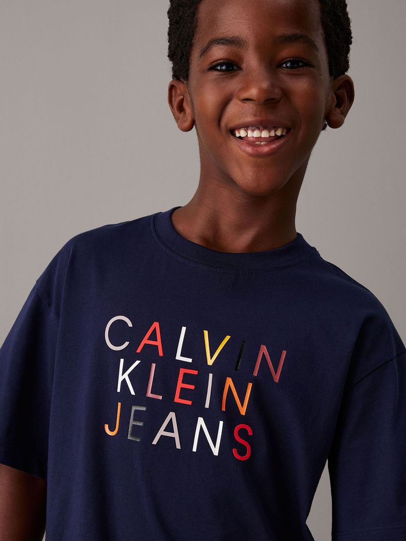 Polera Niño Logo Graphic Azul Calvin Klein-3
