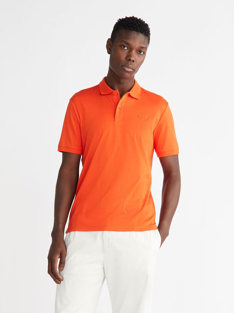 Polera Smooth Slim Naranja Calvin Klein-0
