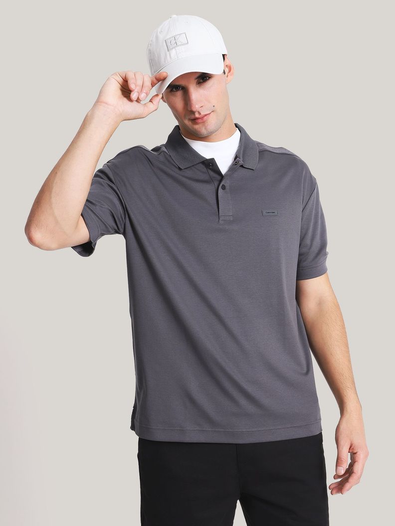 Polo Tonal Debossed Gris Calvin Klein-0
