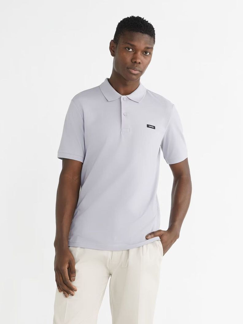 Polo Slim Button  Gris Calvin Klein-0
