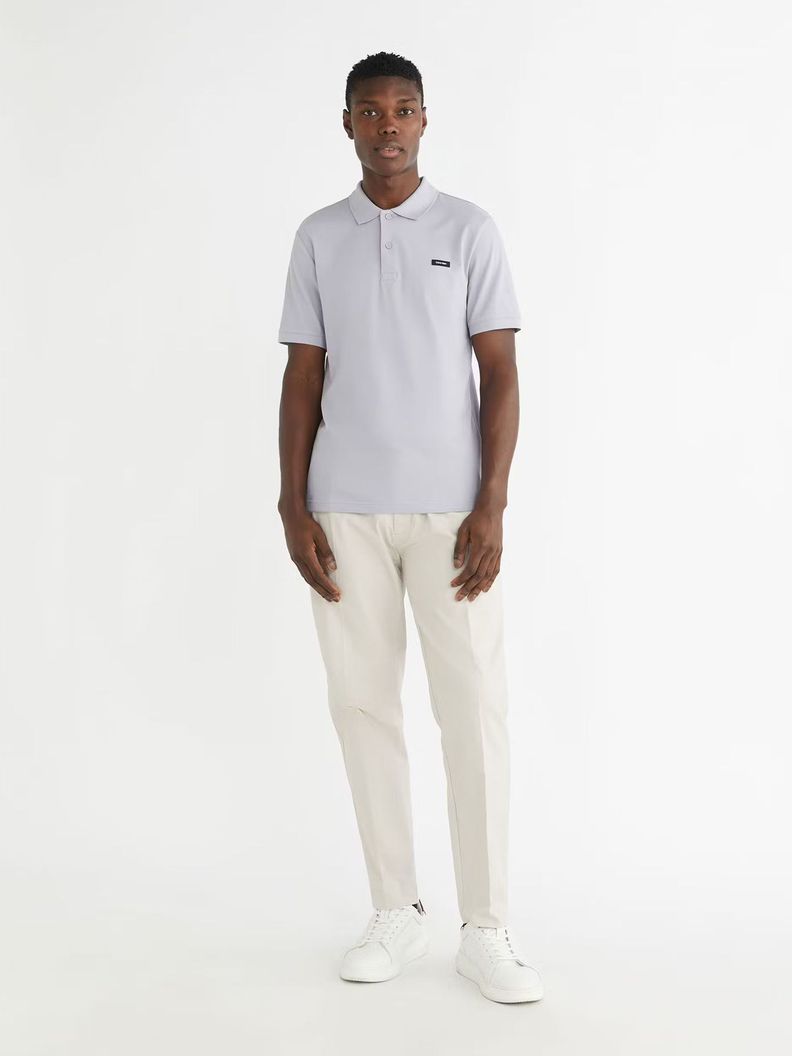 Polo Slim Button  Gris Calvin Klein-1
