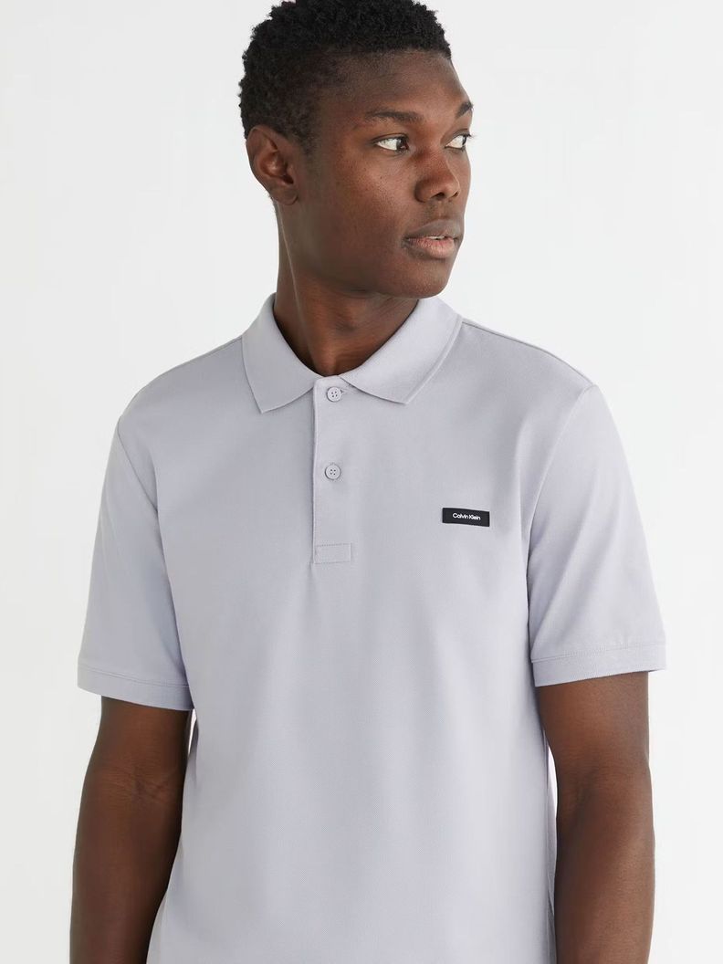 Polo Slim Button  Gris Calvin Klein-3