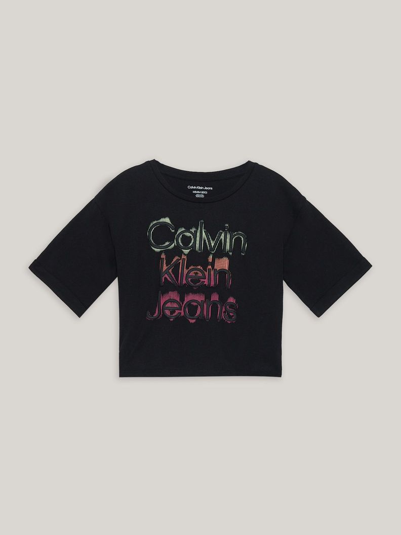Polera Oversize Niña Glow Negro Calvin Klein-0