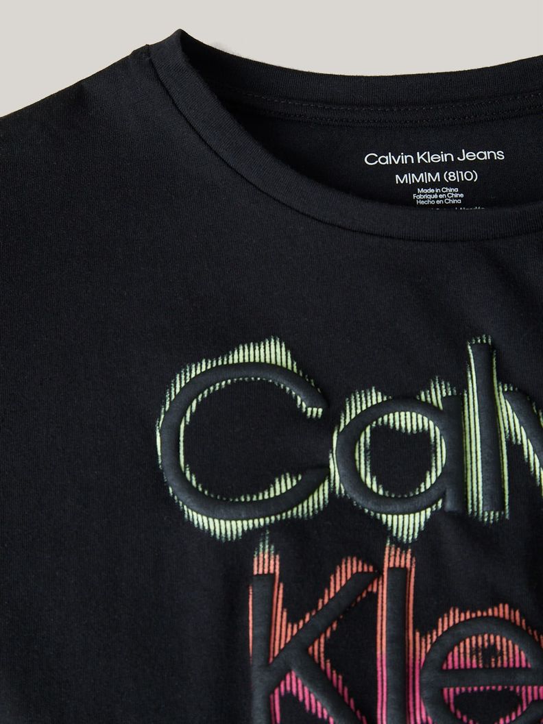 Polera Oversize Niña Glow Negro Calvin Klein-2