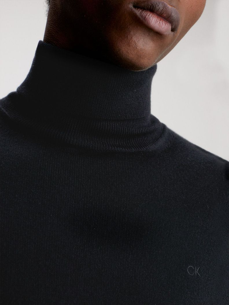 Sweater Cuello Alto Merino Negro Calvin Klein-3