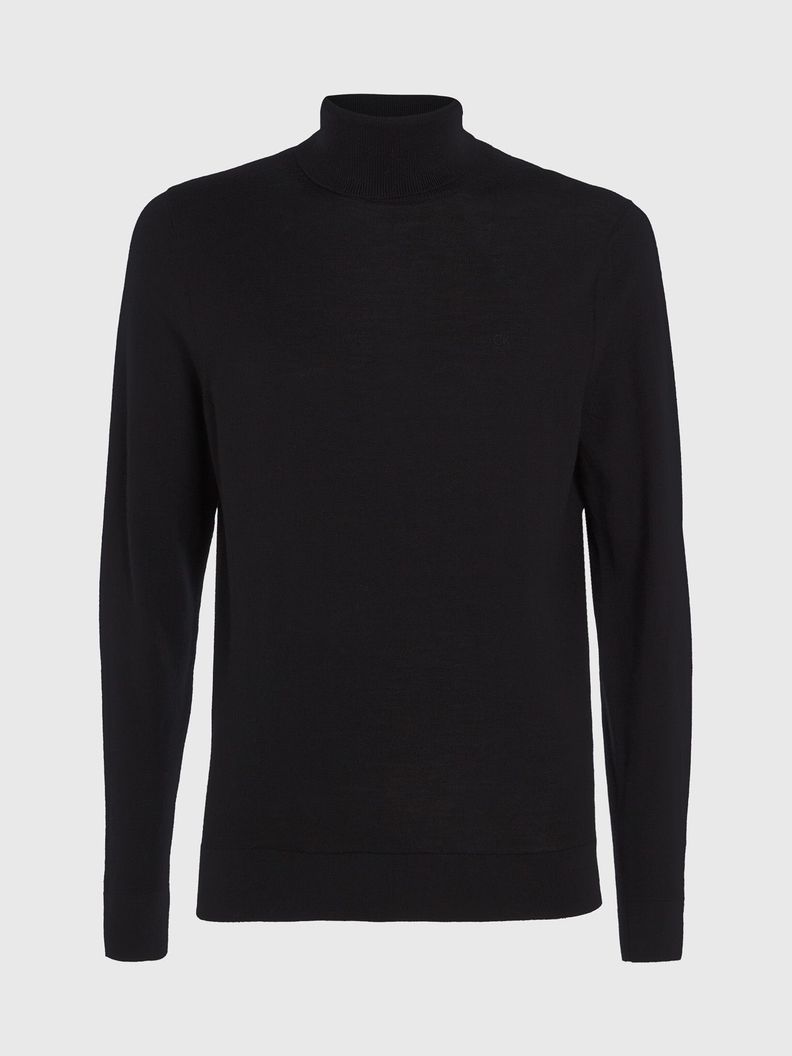 Sweater Cuello Alto Merino Negro Calvin Klein-4