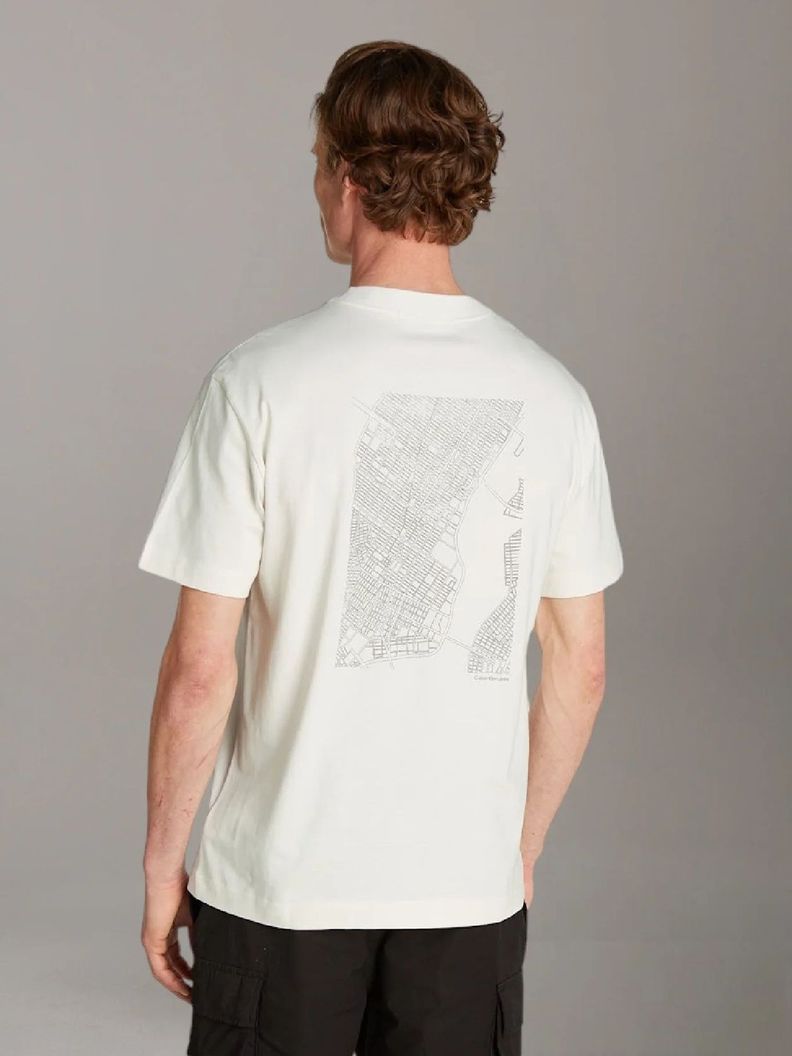 Polera City Grid Map Blanco Calvin Klein-1