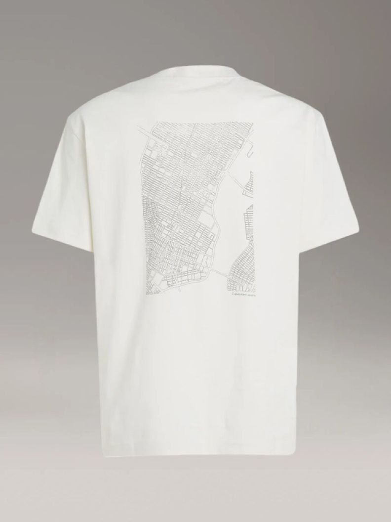 Polera City Grid Map Blanco Calvin Klein-4