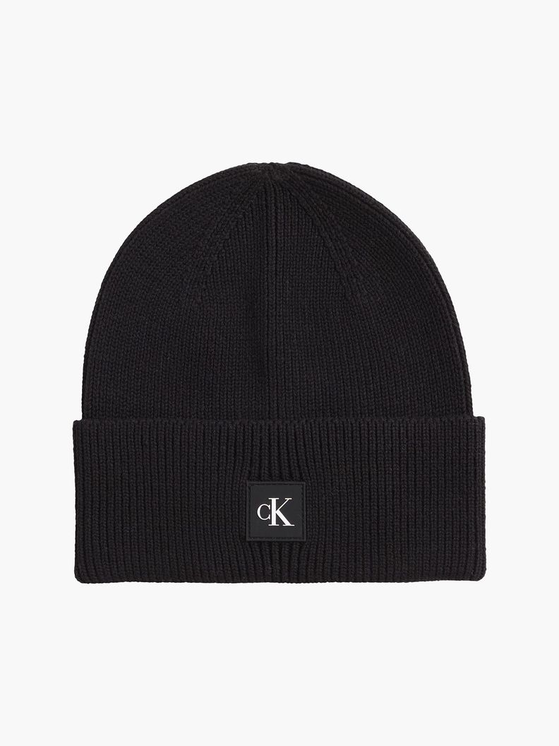 Gorro Monogram Rubber Patch Beanie Negro Calvin Klein