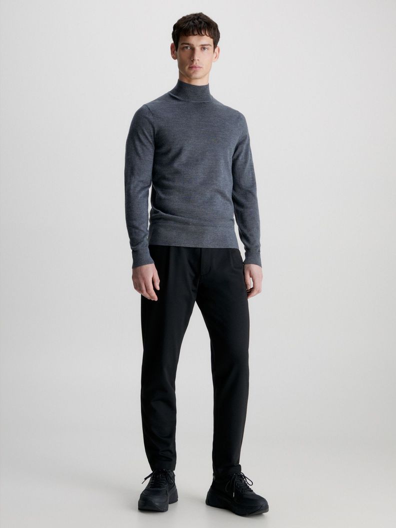 Sweater Cuello Alto Merino Mock Gris P4E Calvin Klein-1
