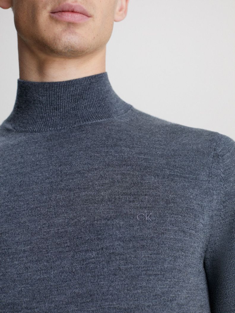 Sweater Cuello Alto Merino Mock Gris P4E Calvin Klein-3