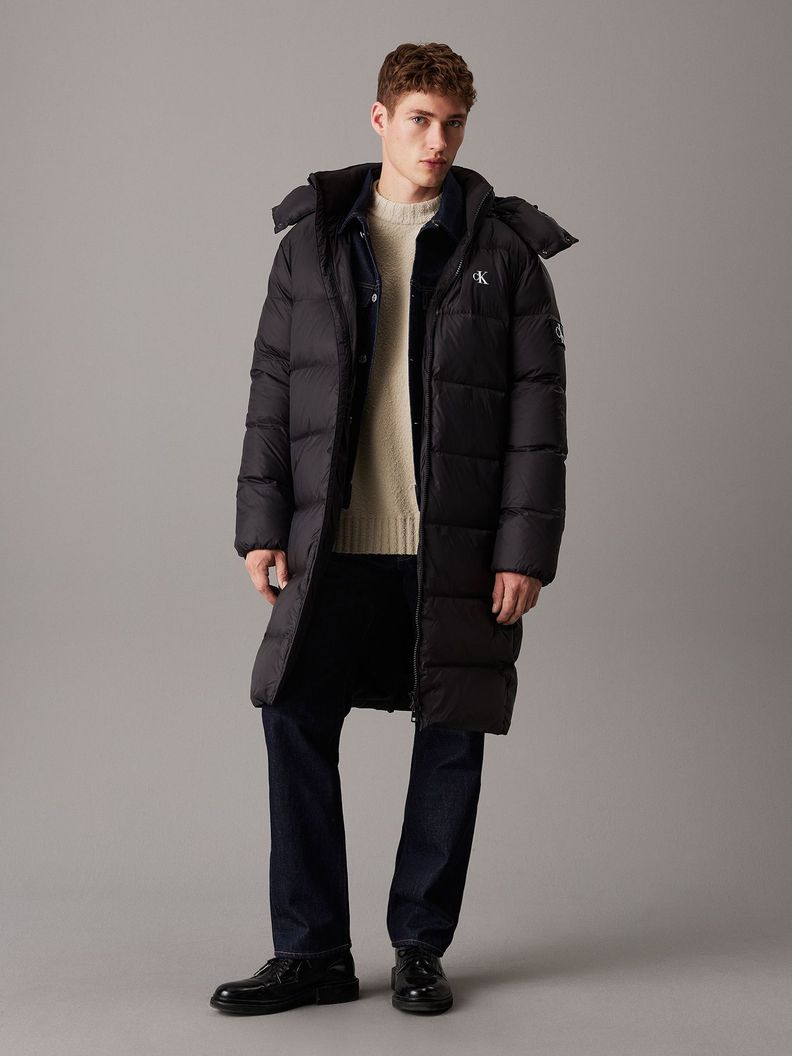Parka Larga Essentials Down Negro Calvin Klein-0
