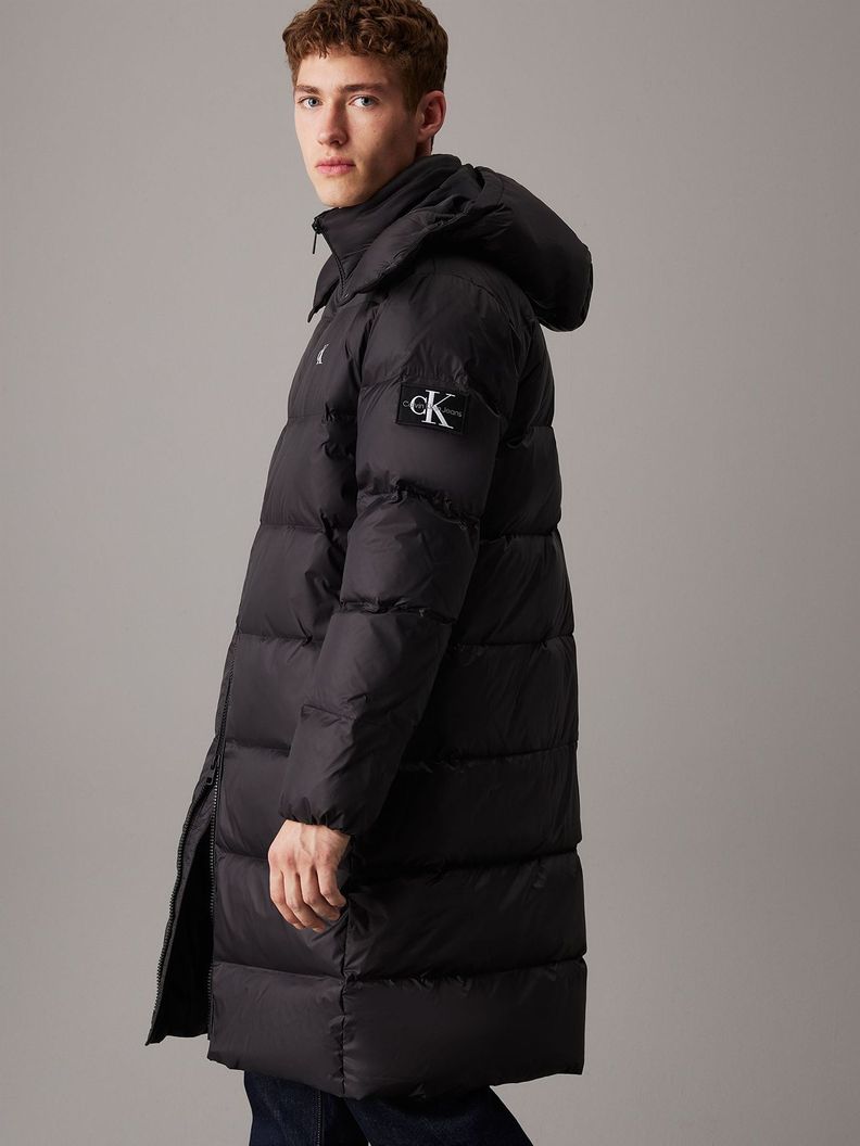 Parka Larga Essentials Down Negro Calvin Klein-3