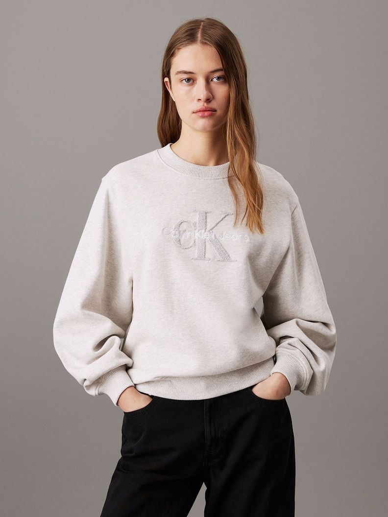 Polerón Chenille Monologo Gris Calvin Klein-0