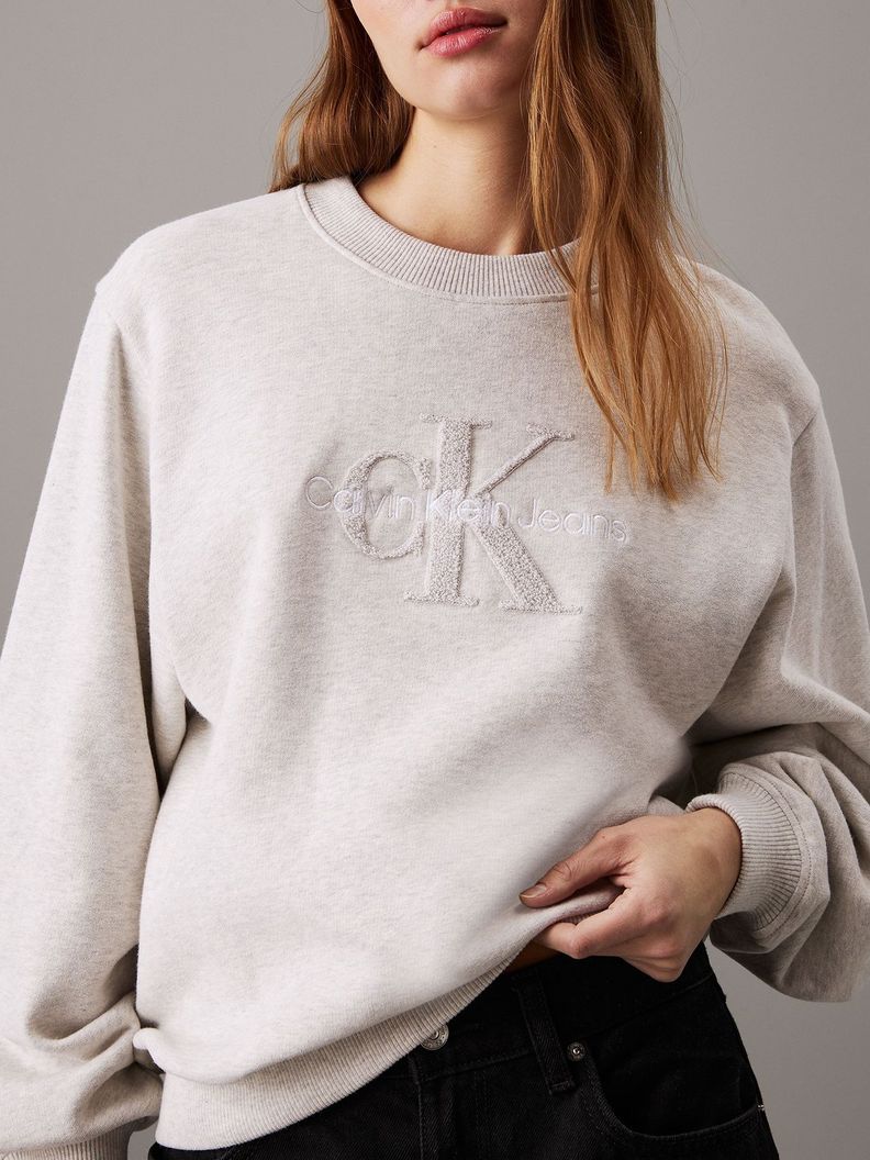 Polerón Chenille Monologo Gris Calvin Klein-3