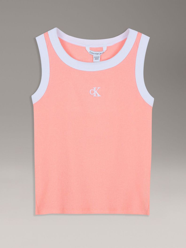Polera Sin Manga Contraste Naranja Nina Calvin Klein Naranjo S