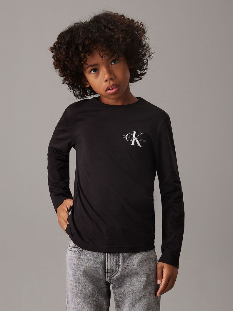 Polera Niño Chest Monologo Negro Calvin Klein-0
