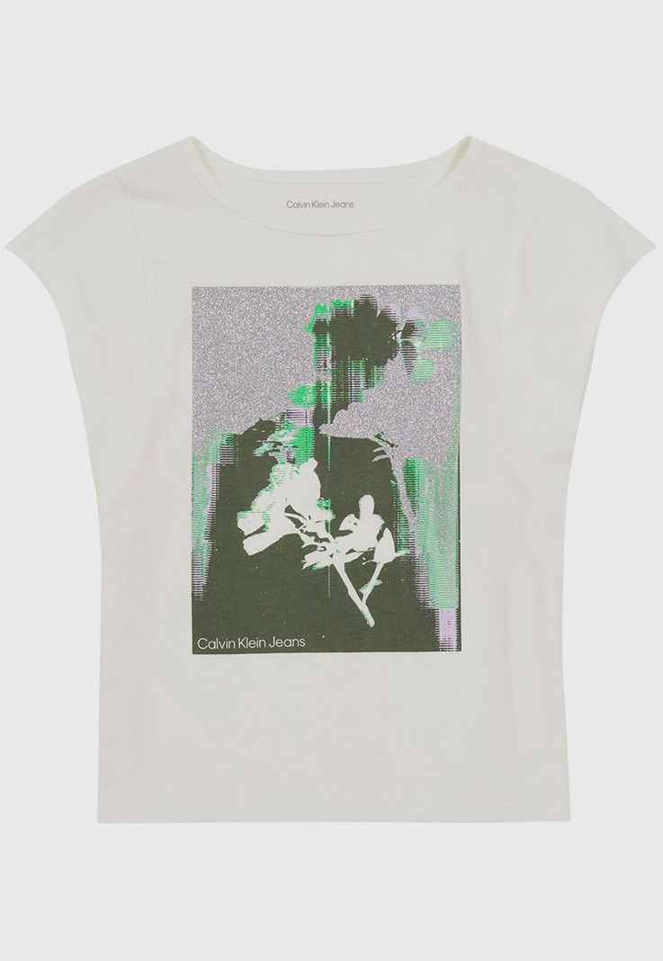 Polera Niña Floral Flutter Blanco Calvin Klein-0