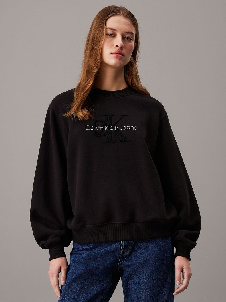 Polerón Chenille Monologo Negro Calvin Klein-0