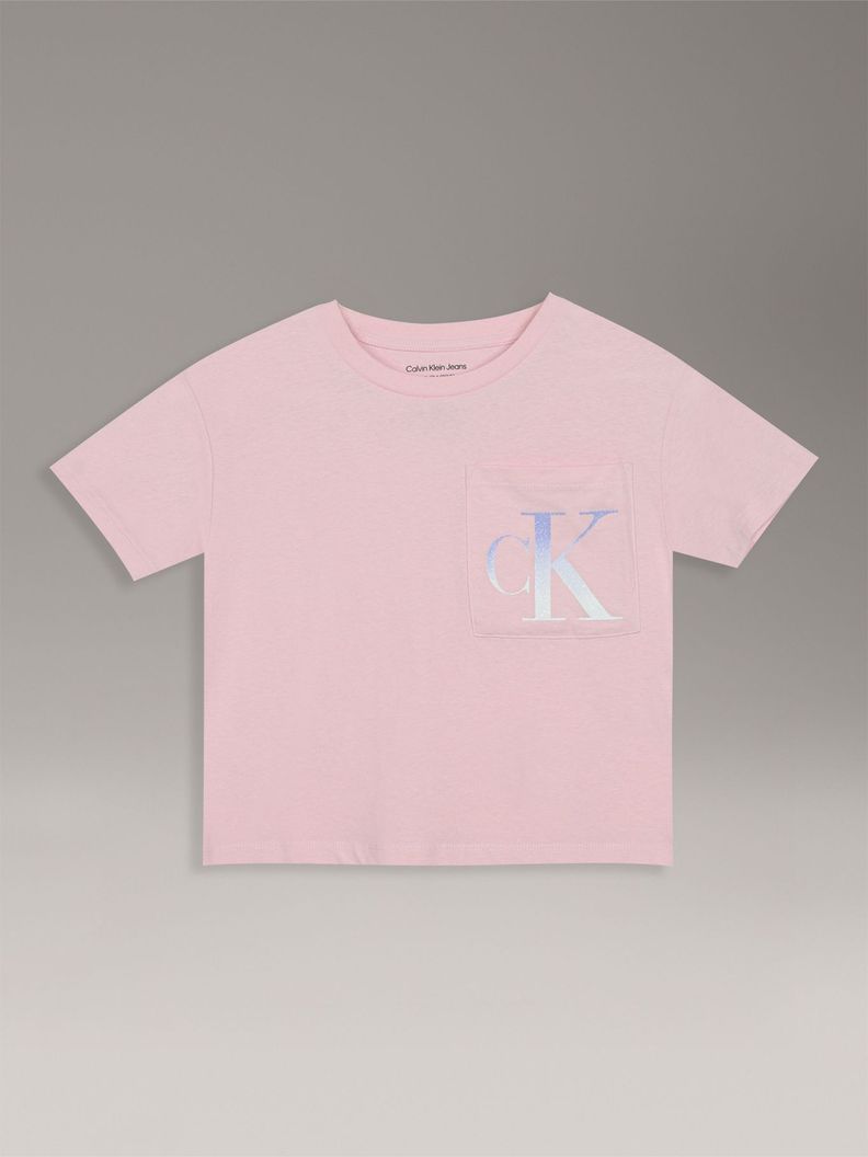 Polera Nina Boxy Oversize Monogram Rosado Calvin Klein S