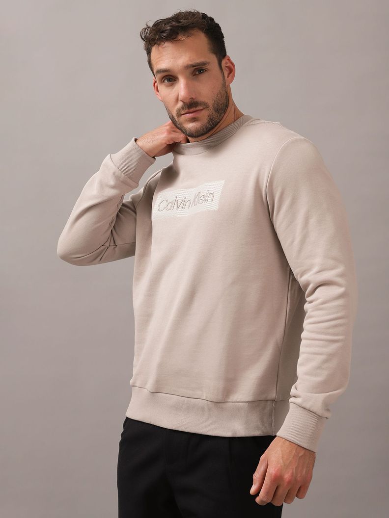 Polerón Textured Embroidery Beige Calvin Klein-0