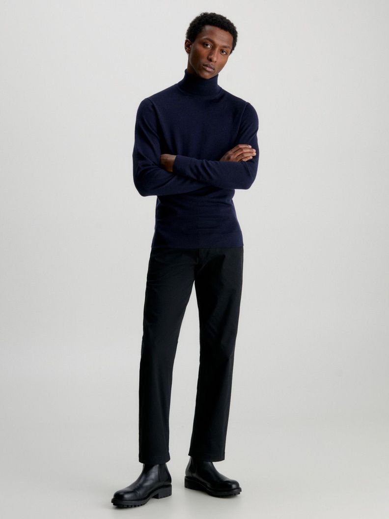 Sweater Cuello Alto Merino Azul Calvin Klein-1