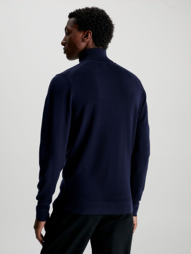 Sweater Cuello Alto Merino Azul Calvin Klein-2