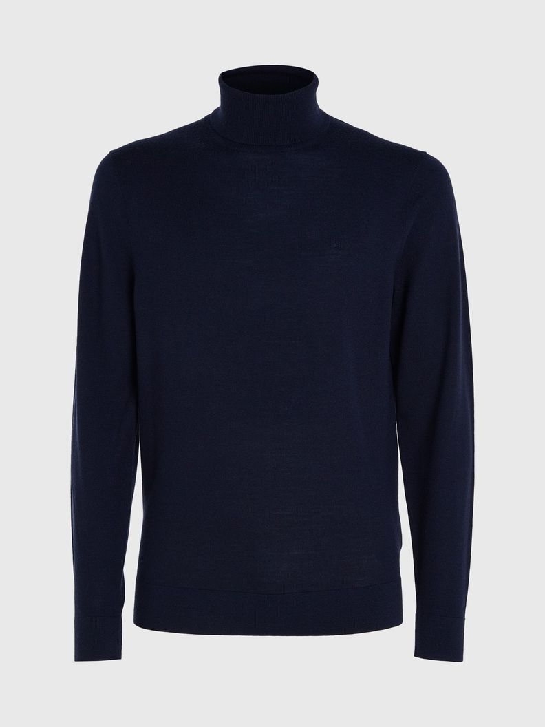Sweater Cuello Alto Merino Azul Calvin Klein-4