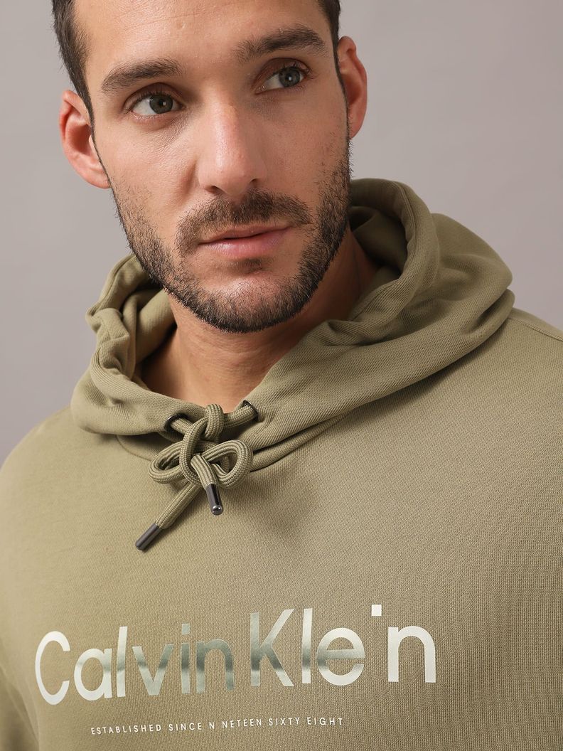 Polerón con Gorro Verde Calvin Klein-3