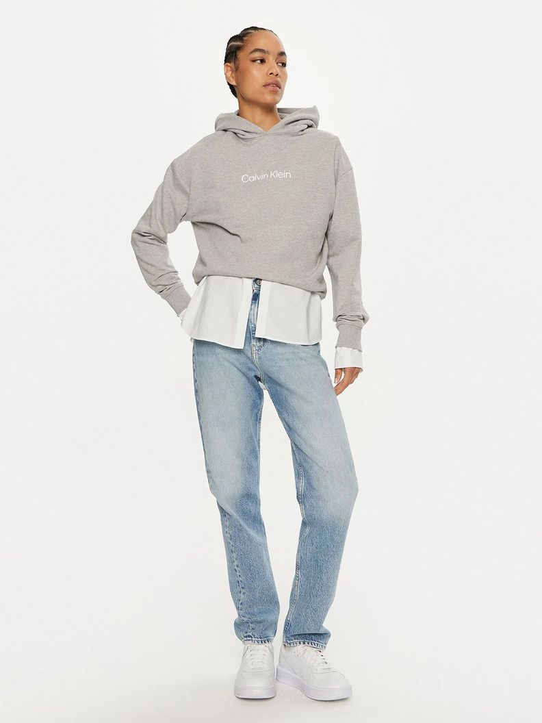 Poleron con Gorro Hero Logo Gris Calvin Klein-1