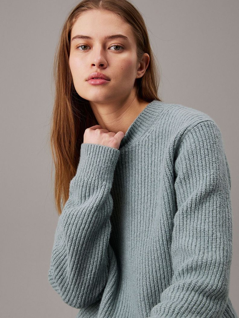 Sweater Boucle Rib Verde Calvin Klein-3