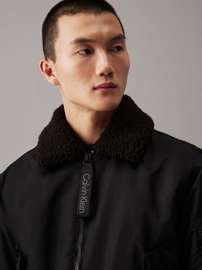 Chaqueta Aviator Sherpa Negro Calvin Klein-3