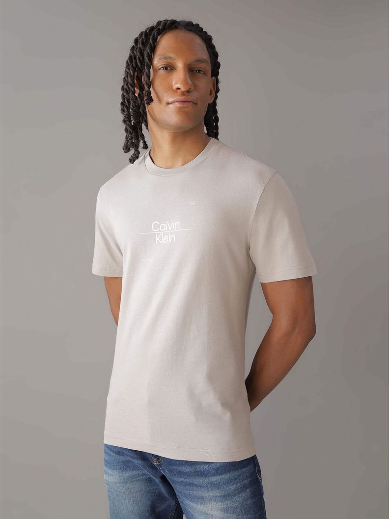 Polera Optic Line Logo Beige Calvin Klein-0