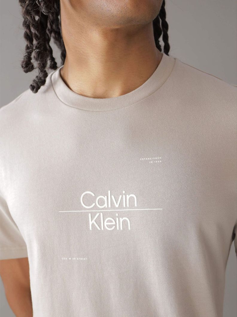 Polera Optic Line Logo Beige Calvin Klein-3