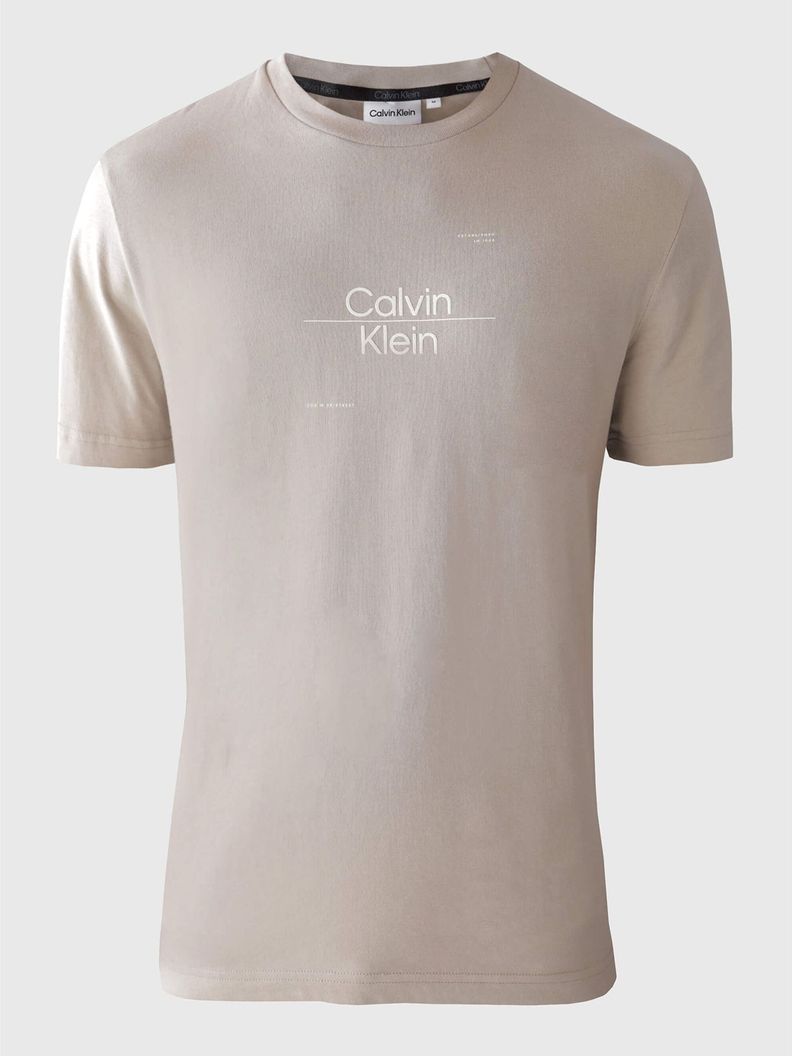 Polera Optic Line Logo Beige Calvin Klein-4