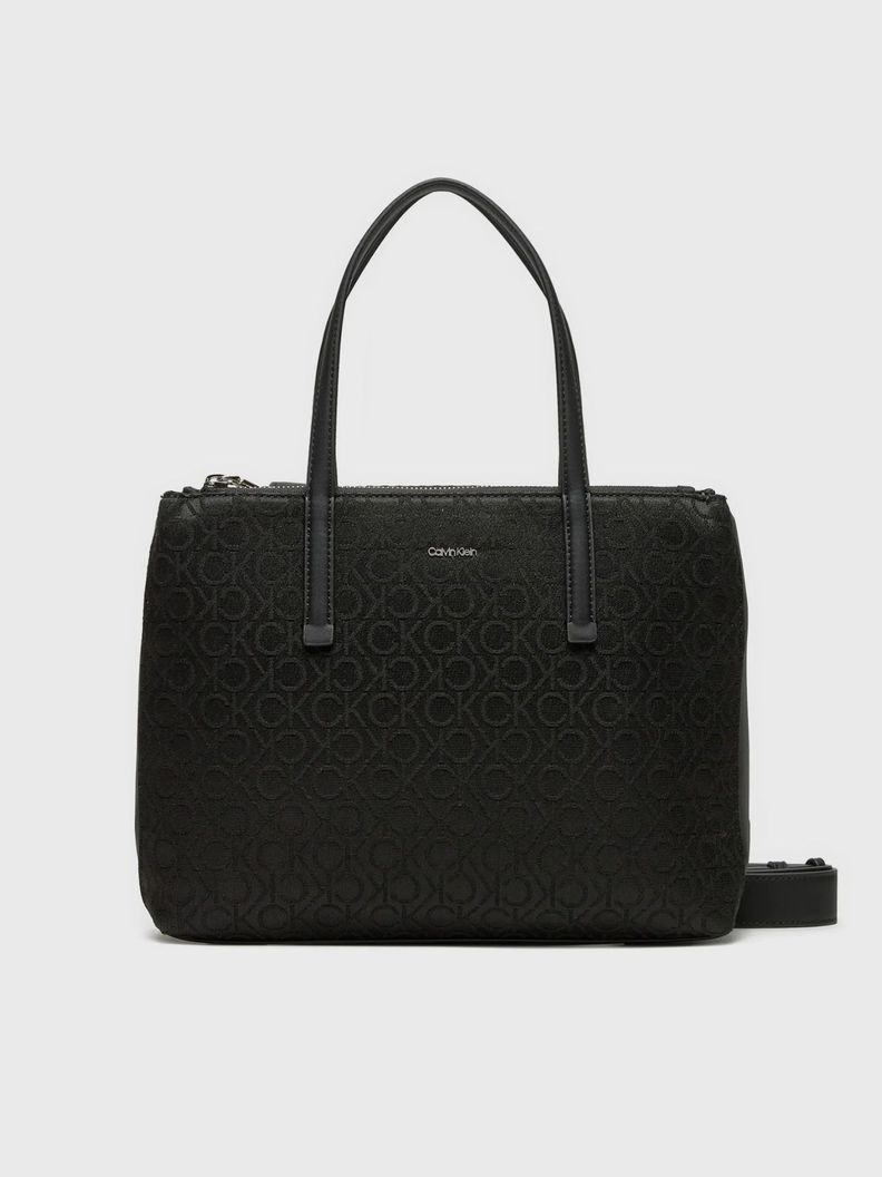 Cartera Tote Ck Must Jacquard Negro Calvin Klein-0
