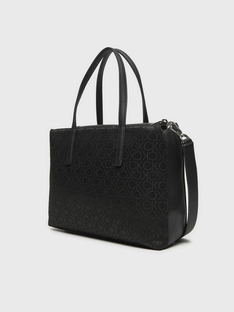 Cartera Tote Ck Must Jacquard Negro Calvin Klein-1