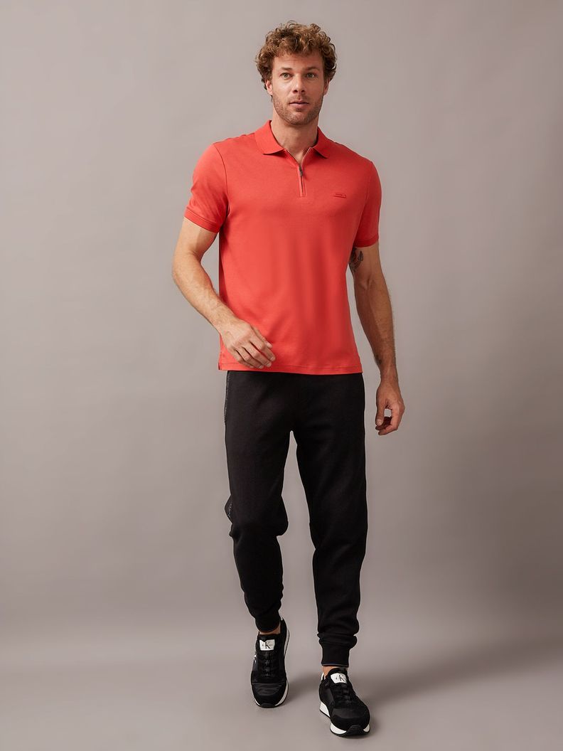 Polo Smooth Cotton Welt Rojo Calvin Klein-1