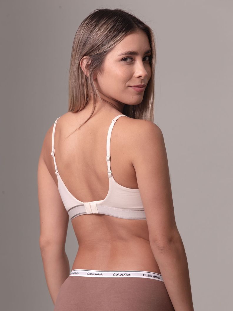 Bralette Tonal Logo Beige Calvin Klein-3