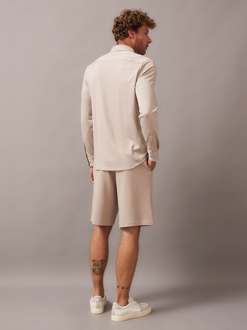 Camisa Smooth Cotton Pocket Slim Beige Calvin Klein-2