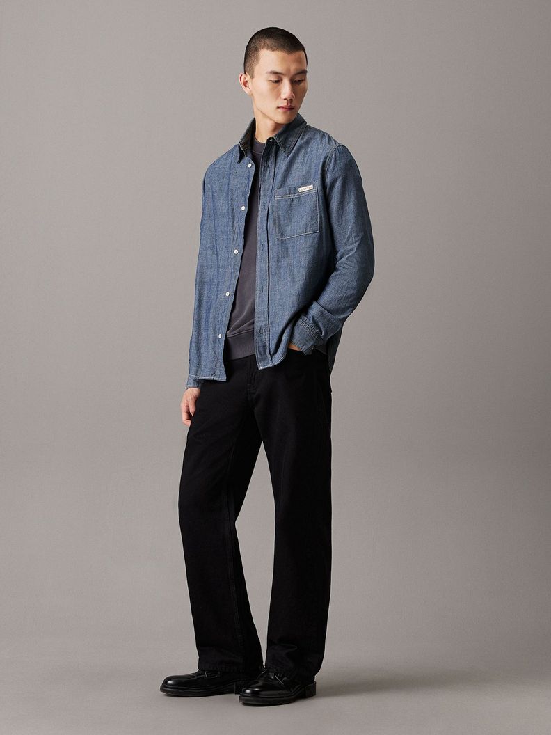 Camisa One Pocket Chambray Azul Calvin Klein-1