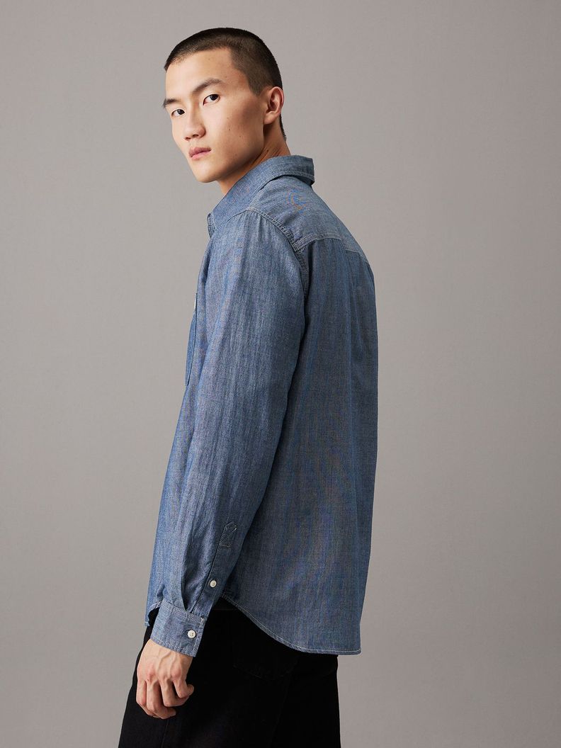 Camisa One Pocket Chambray Azul Calvin Klein-2
