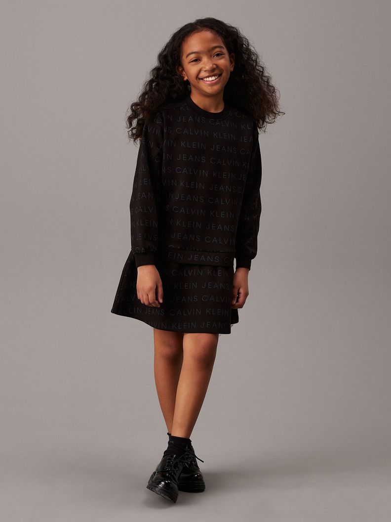 Vestido Niña Logo Fleece Negro Calvin Klein-0