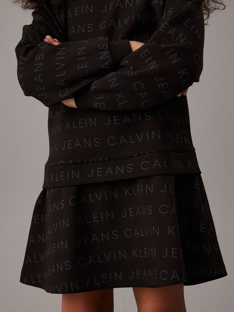 Vestido Niña Logo Fleece Negro Calvin Klein-2