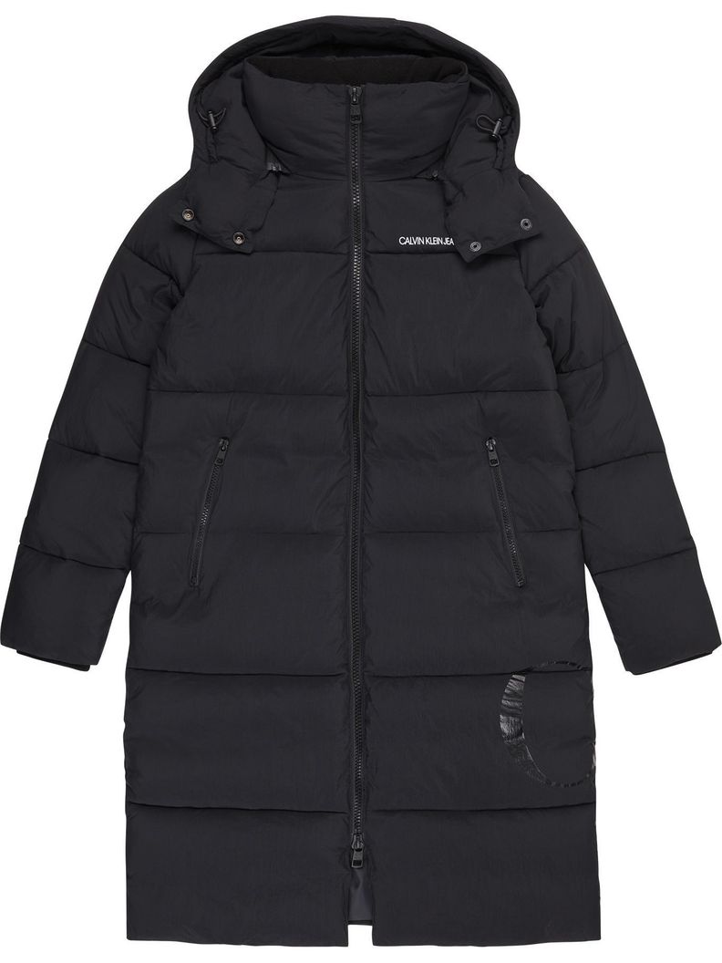 Parka Larga Ck Side Negro Calvin Klein-1