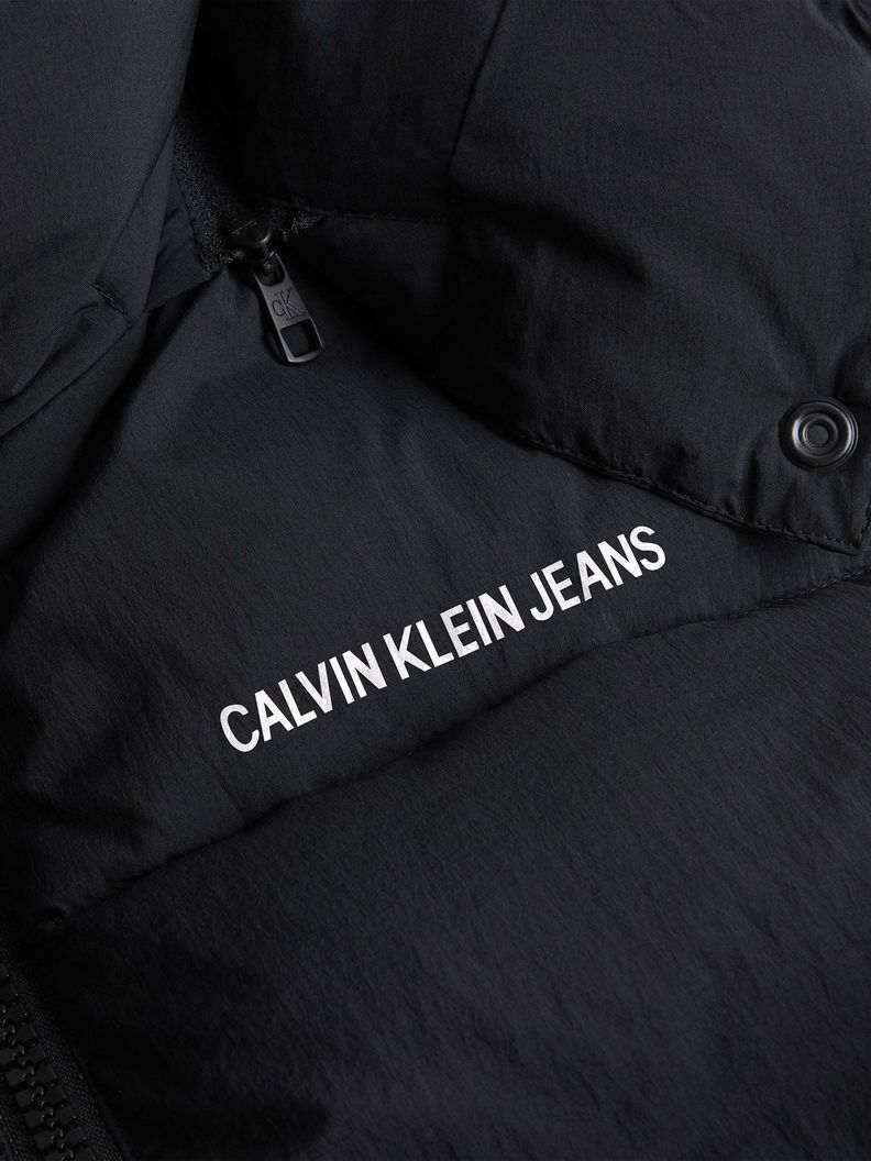 Parka Larga Ck Side Negro Calvin Klein-3