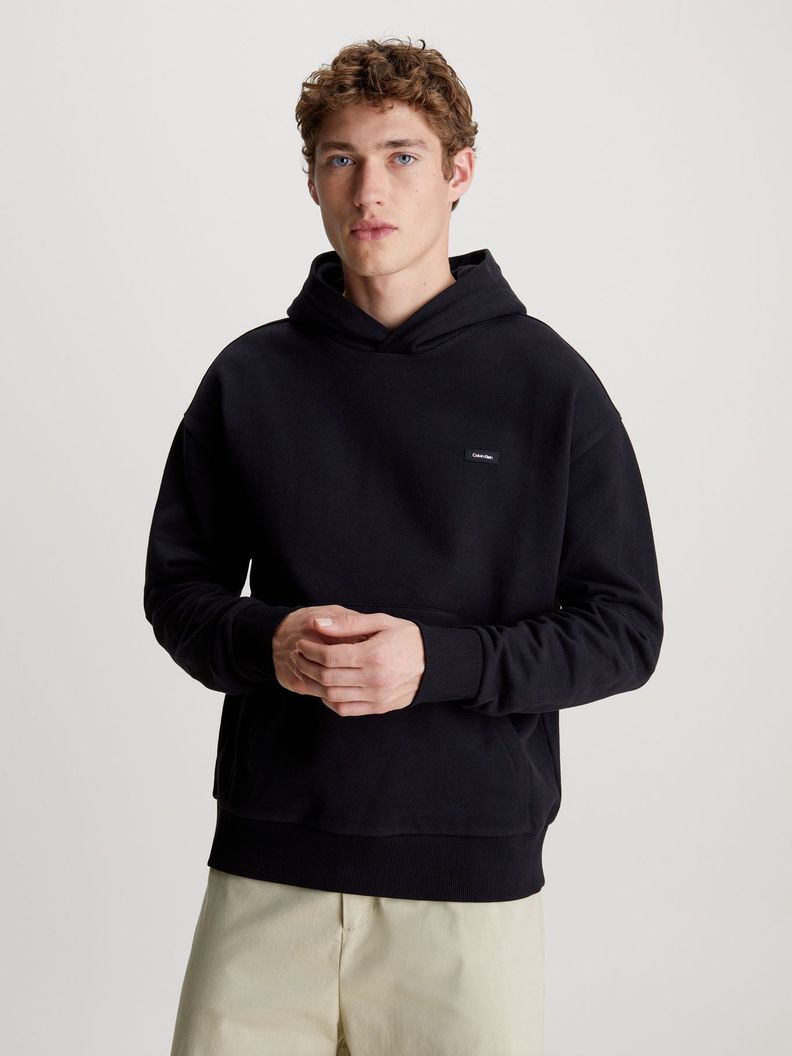 Polerón con Gorro Cotton Hombre Negro Calvin Klein-0