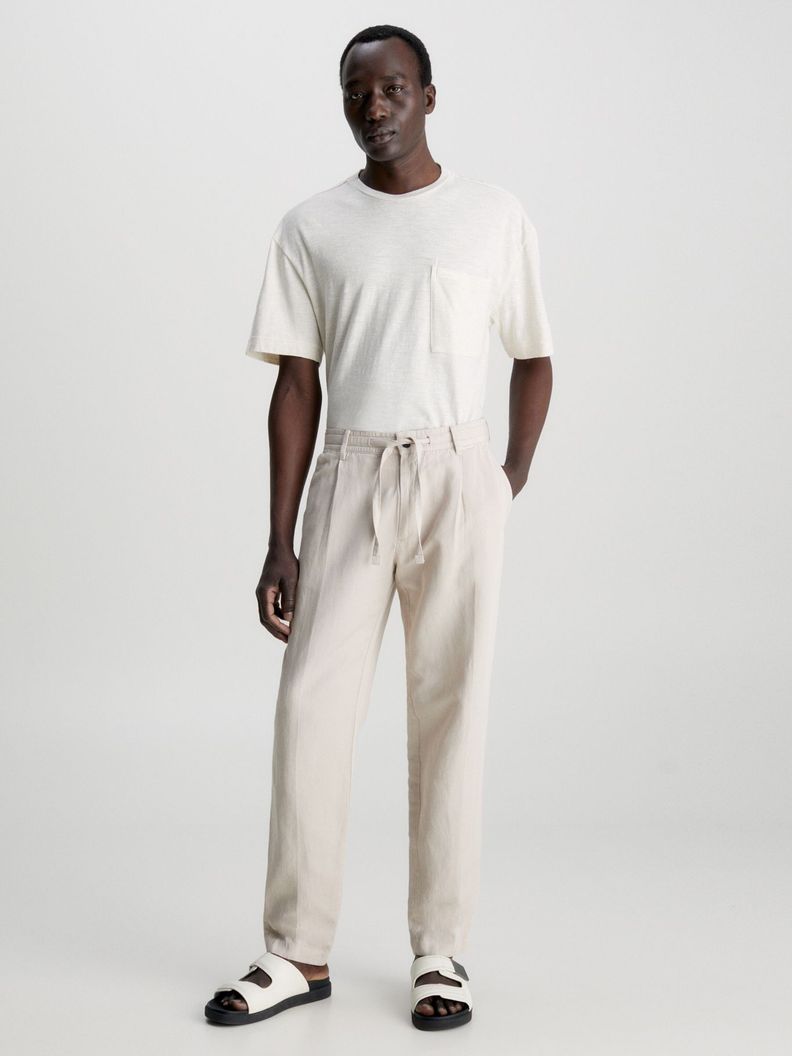 Polera Pocket  Linen Blend Blanco Calvin Klein-1