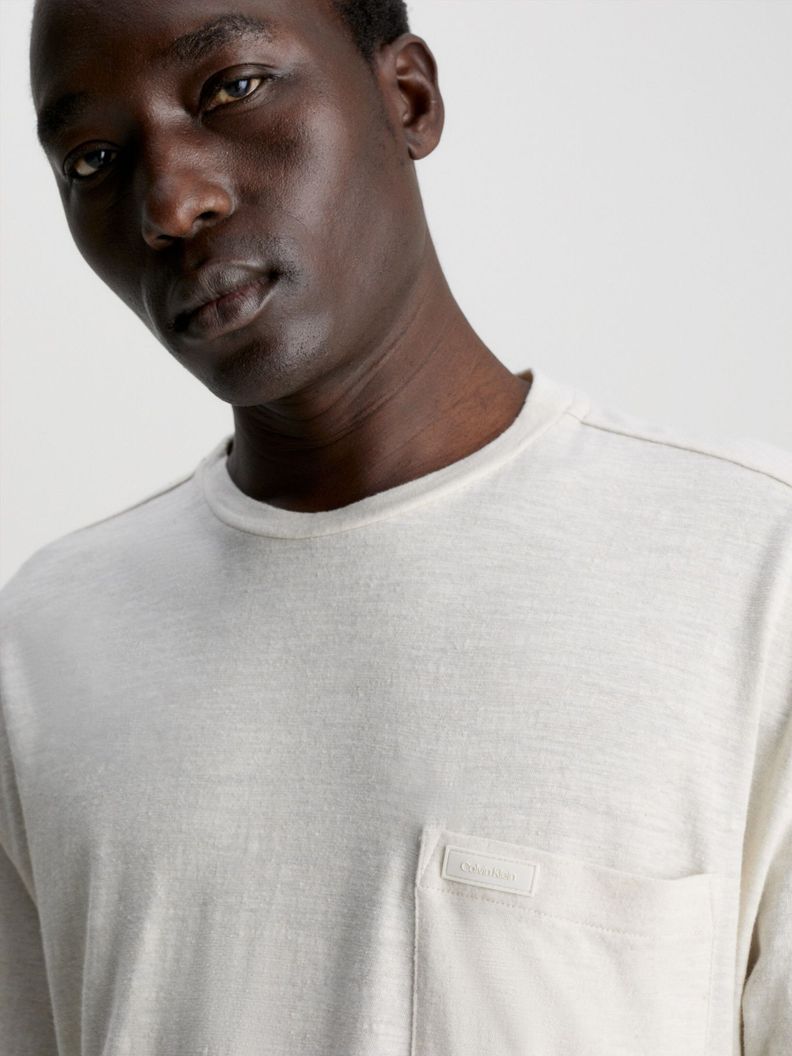 Polera Pocket  Linen Blend Blanco Calvin Klein-3