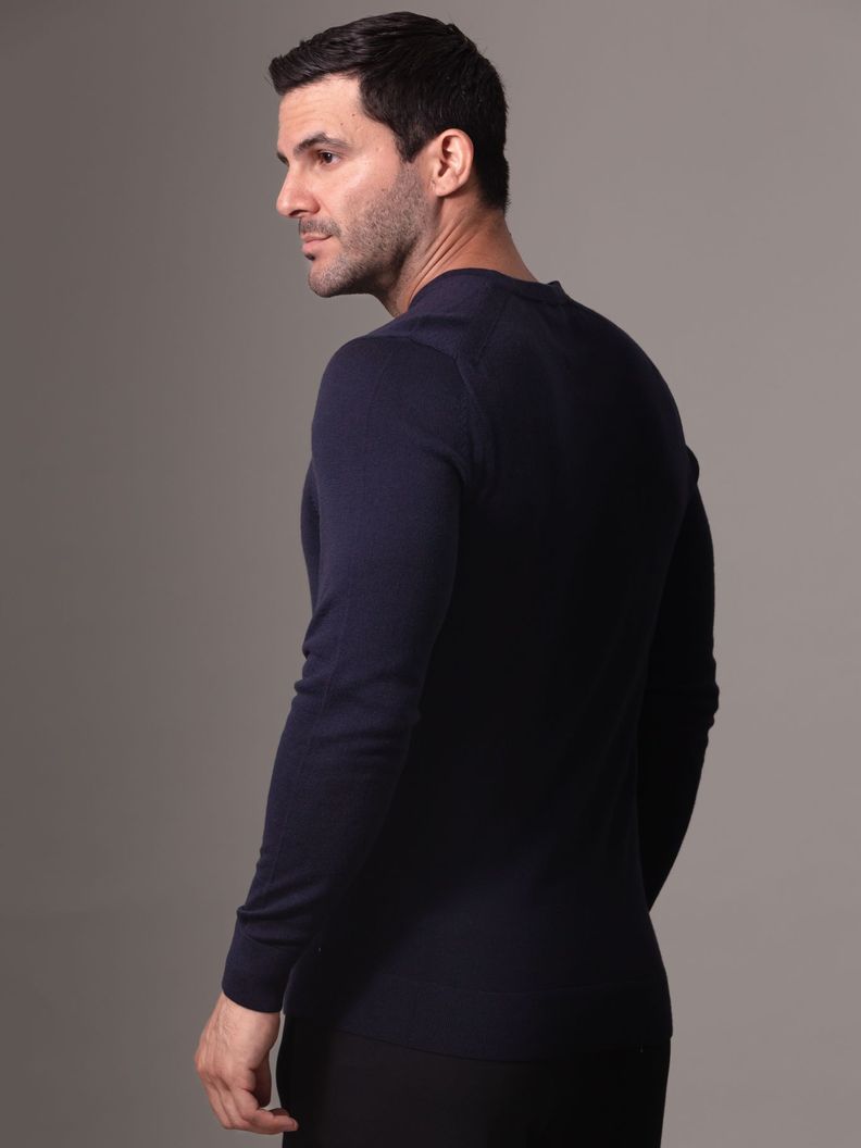 Sweater Merino Vneck Sweater Azul Calvin Klein-3